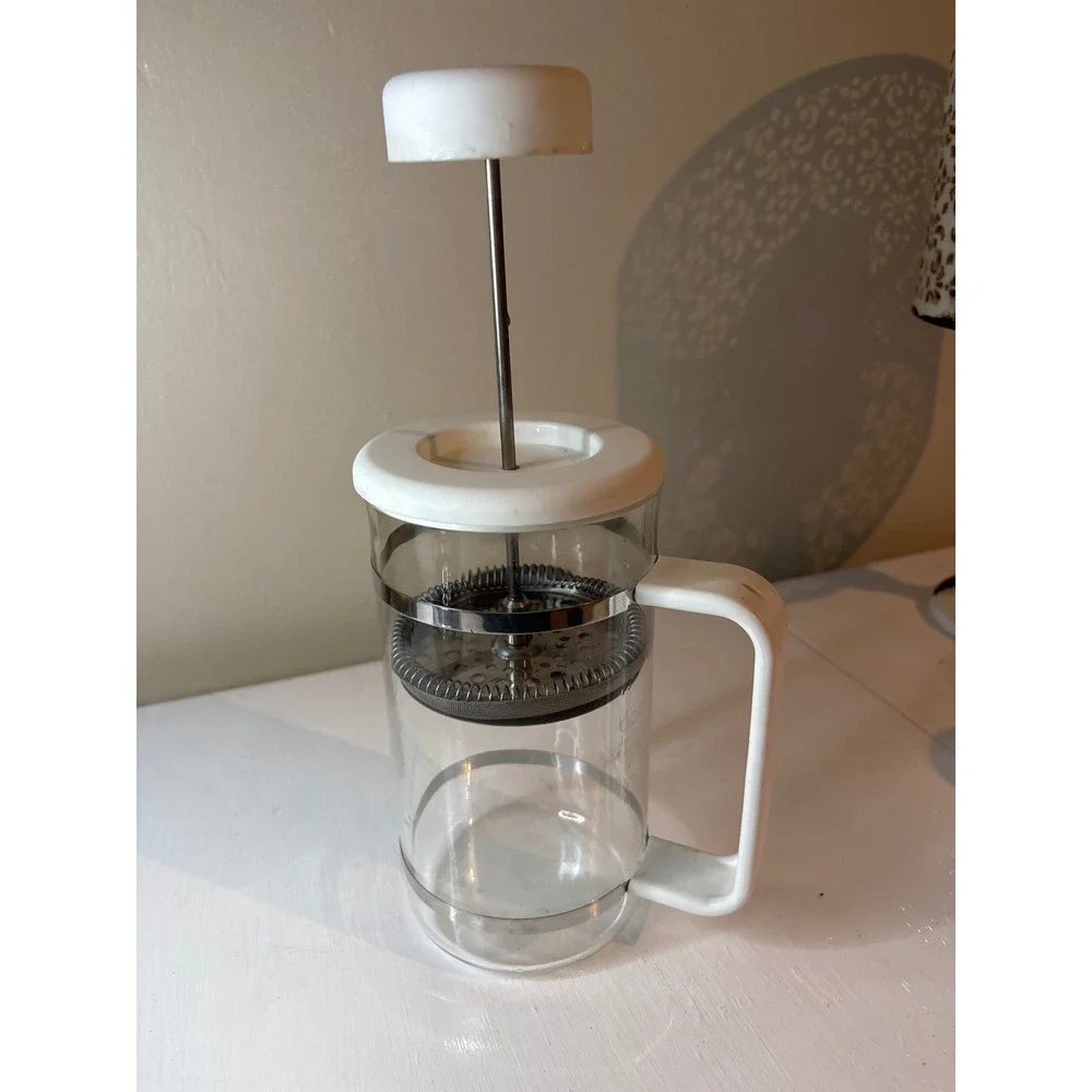 Bodum French Press Coffee Maker 34oz White Clear Glass Chrome Excel 8 Cup